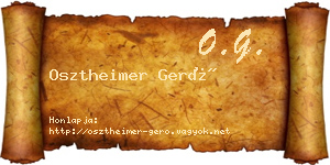Osztheimer Gerő névjegykártya